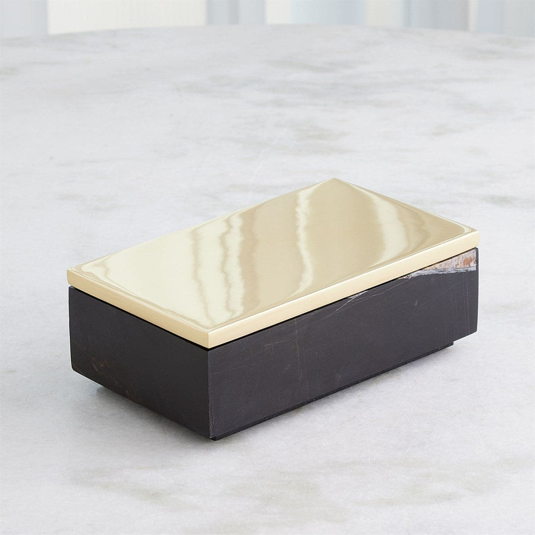 Cosmopolitan Box-Polished Brass/Black Marble