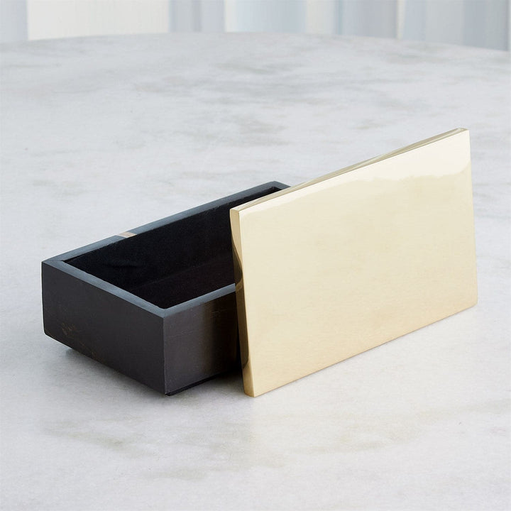 Cosmopolitan Box-Polished Brass/Black Marble