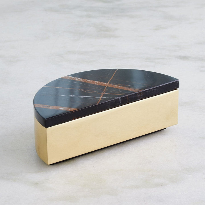 Cosmopolitan Box-Polished Brass/Black Marble