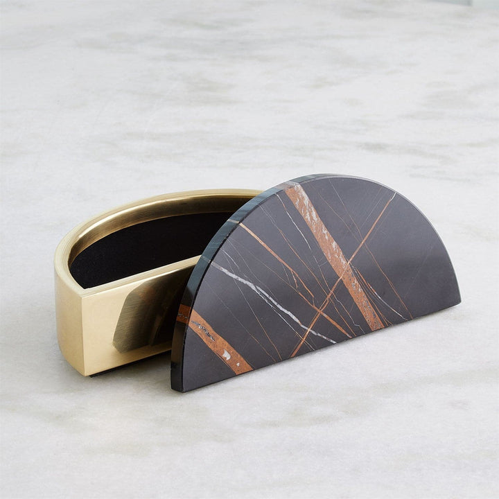 Cosmopolitan Box-Polished Brass/Black Marble