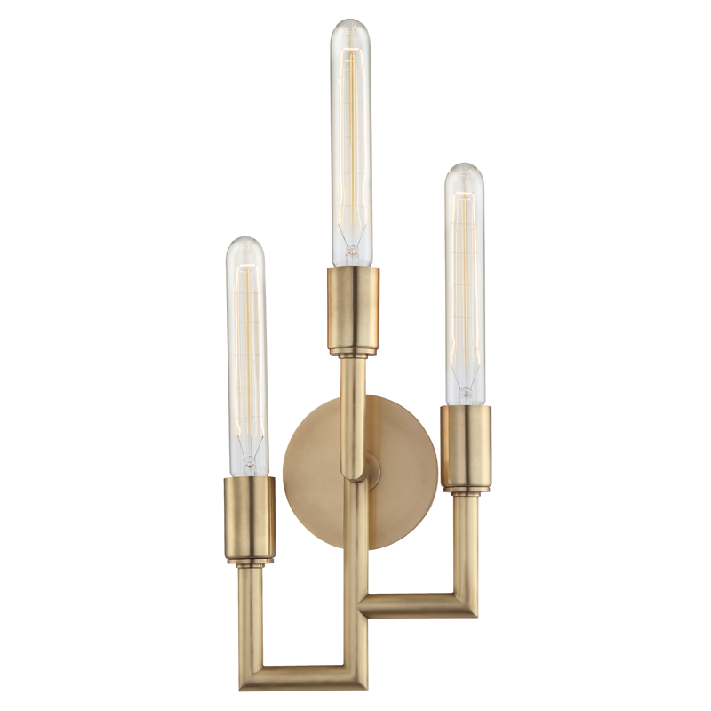Wall Lighting Angler 3 Light Wall Sconce Aged Brass