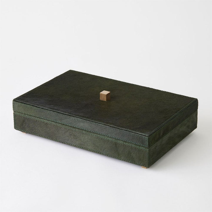 Boxes Posh Box-Hair-On-Hide Green-Lg