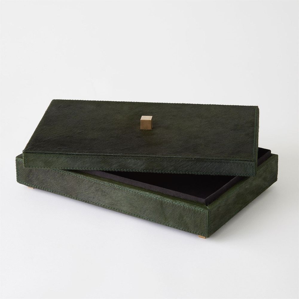 Posh Box-Hair-On-Hide Green-Sm