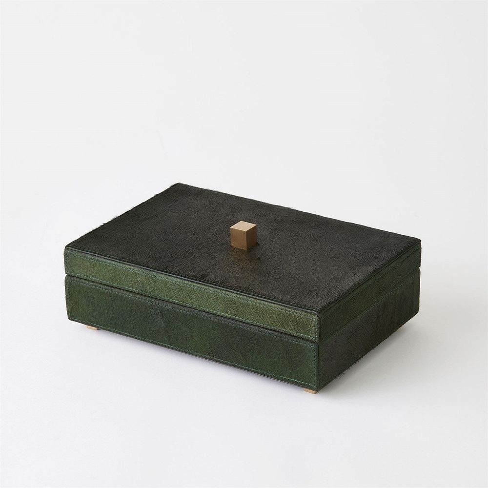 Posh Box-Hair-On-Hide Green-Sm