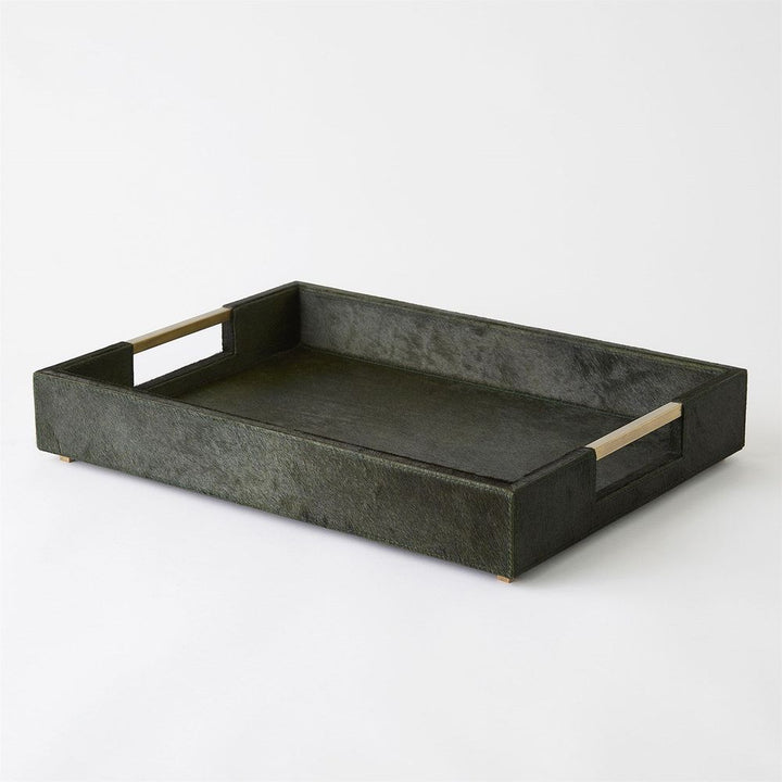 Serveware: Trays Posh Tray-Hair-On- Hide Green-Sm