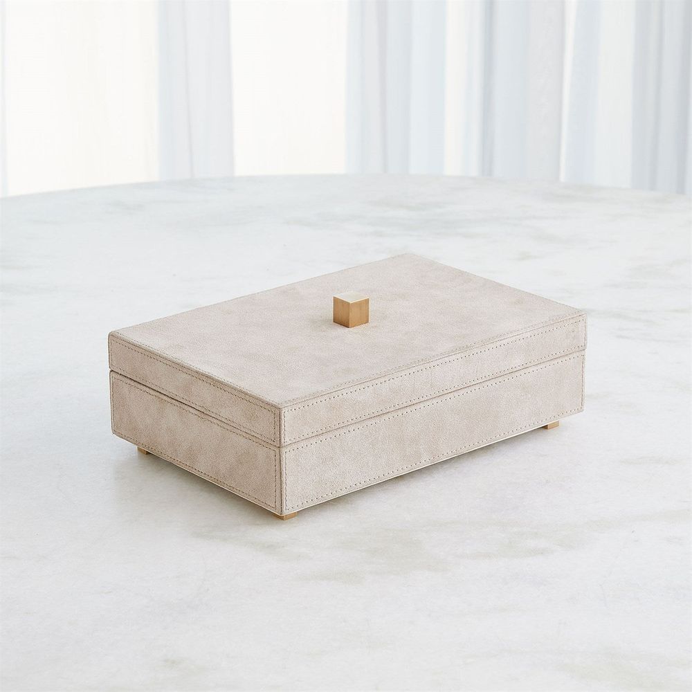 Posh Box-Parchment Suede-Lg