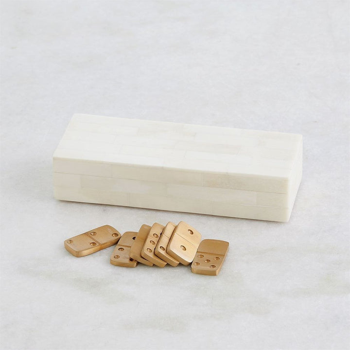 Games Boxed Bone Domino Set-Ivory