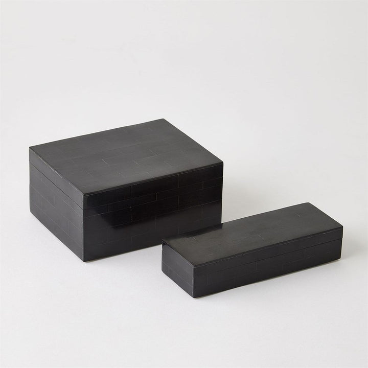 Boxed Bone Domino Set-Black