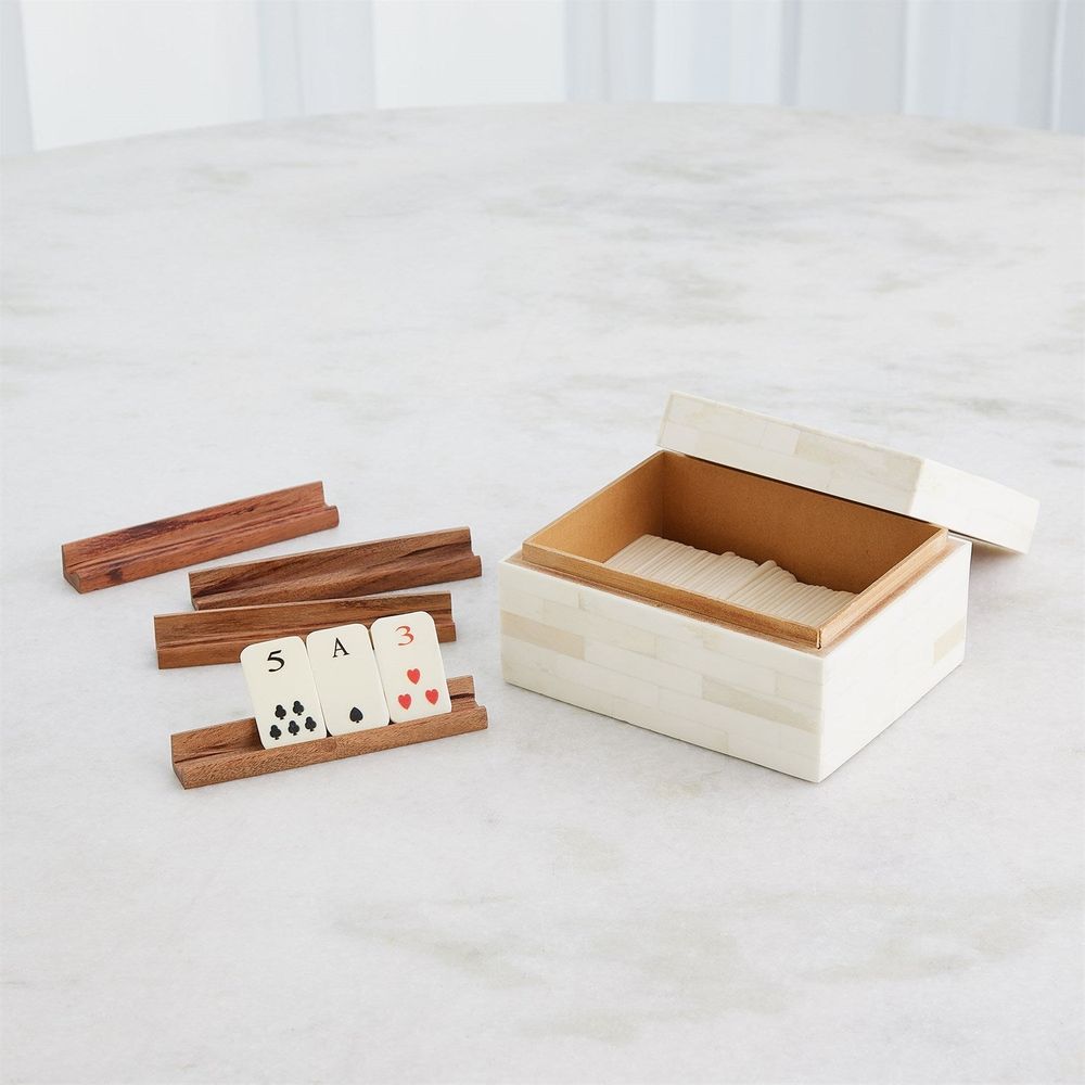 Games Boxed Bone Card Set-Ivory