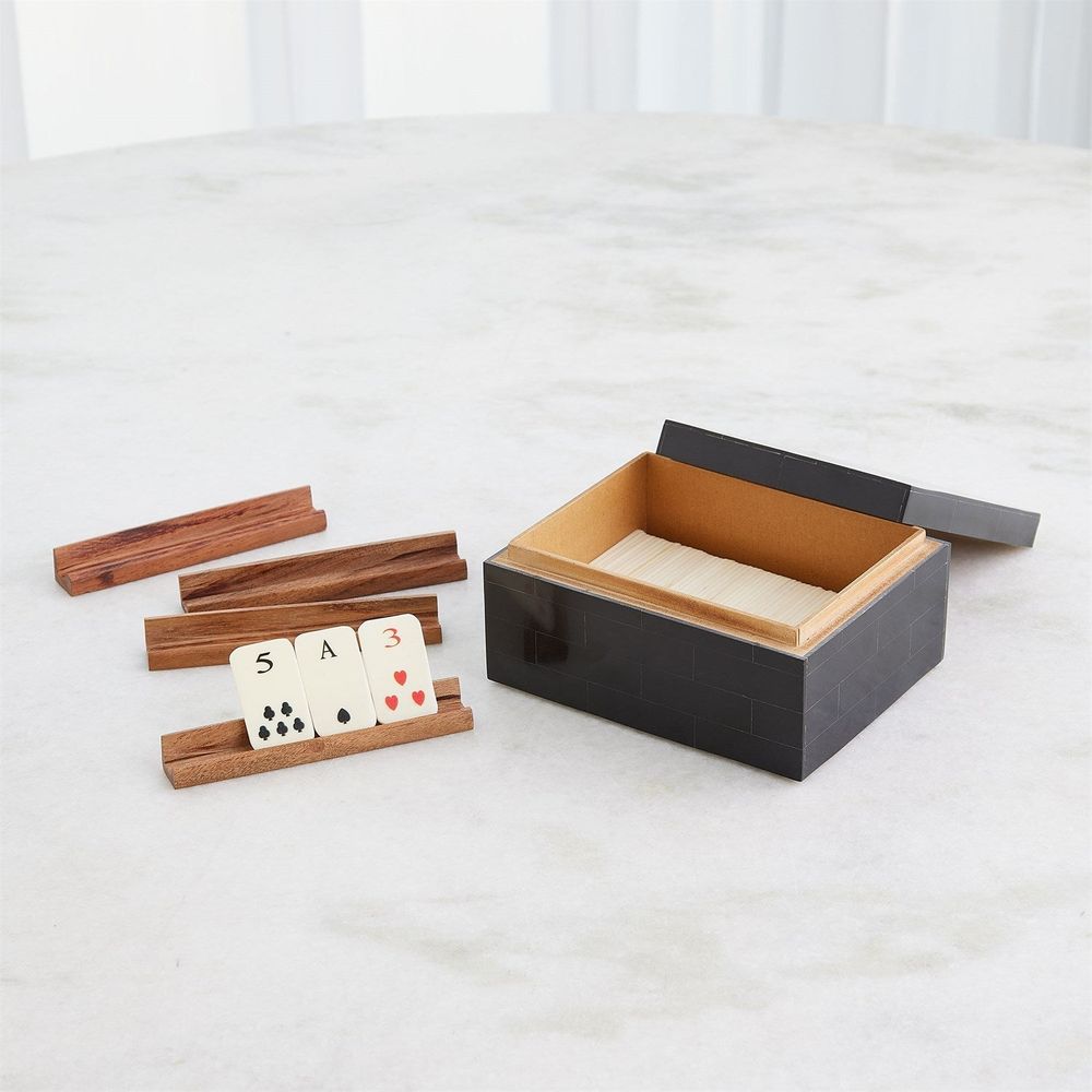 Games Boxed Bone Card Set-Black