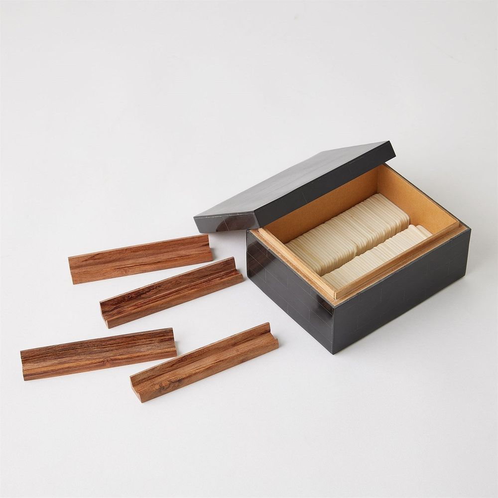 Games Boxed Bone Card Set-Black