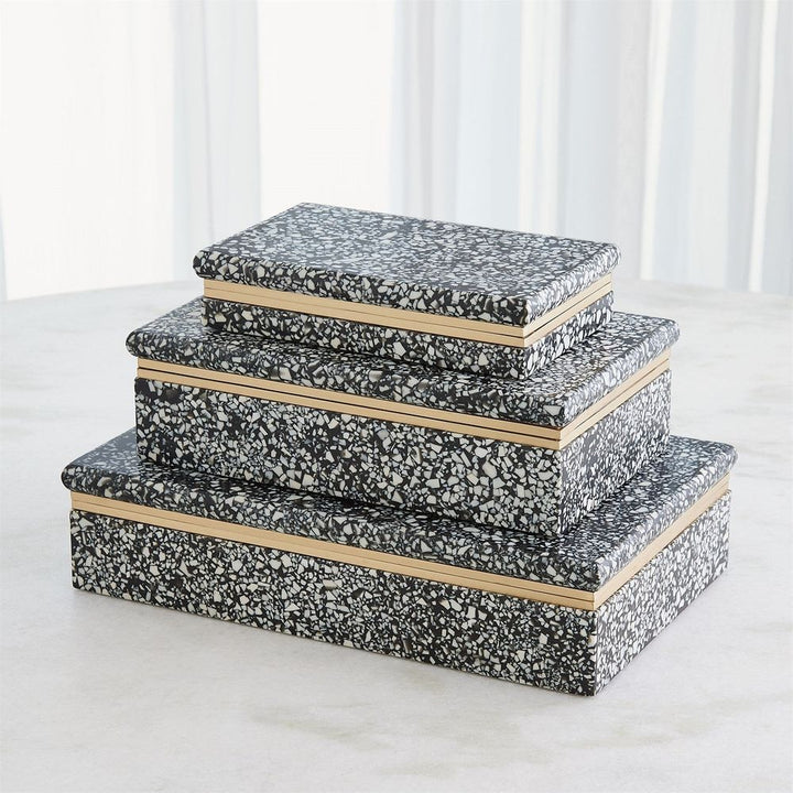 Boxes Terrazzo Box-Black/White-Med