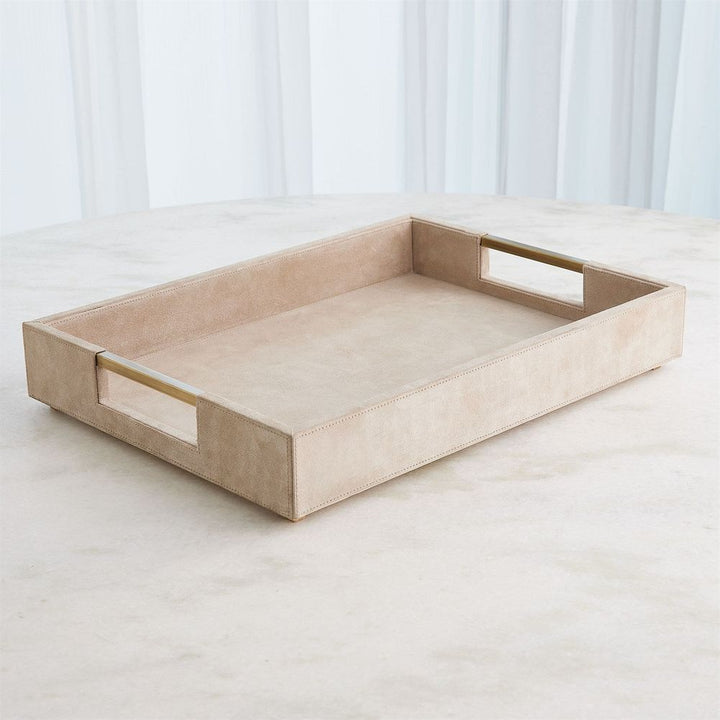 Posh Tray-Parchment Suede-Sm