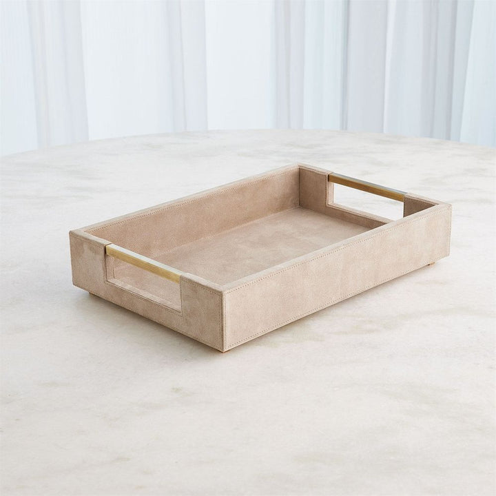 Posh Tray-Parchment Suede-Sm