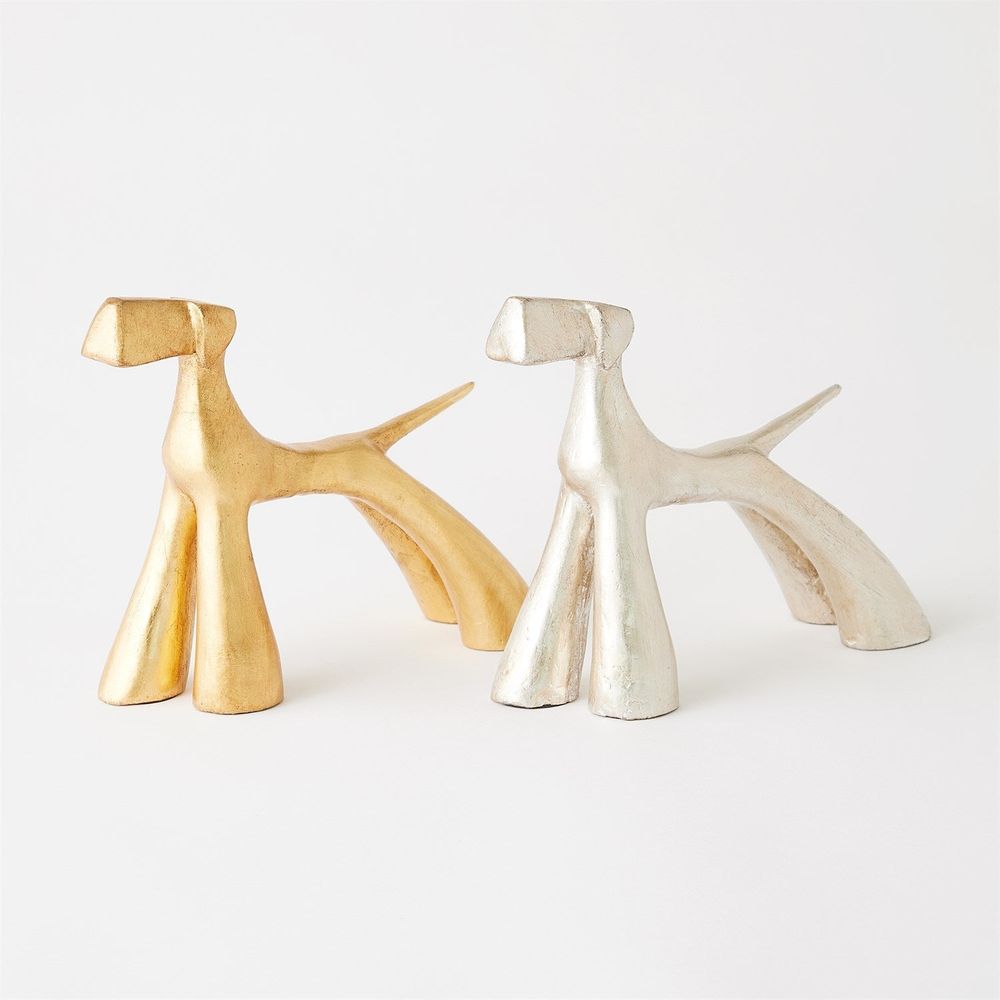 Decorative Objects Show Dog Sculpture-Silver Leaf