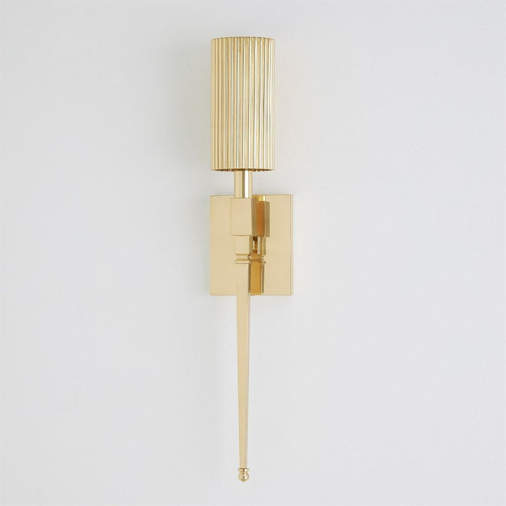 Wall Lighting Fluted Single Sconce-Brass