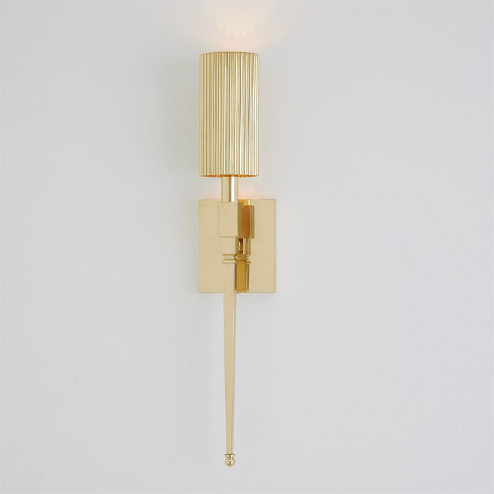 Wall Lighting Fluted Single Sconce-Brass