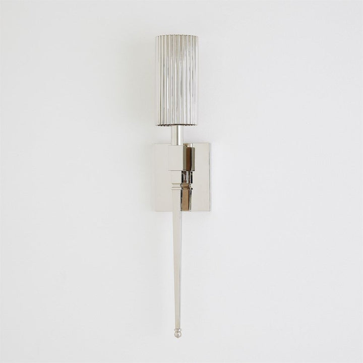 Wall Lighting Fluted Single Sconce-Nickel
