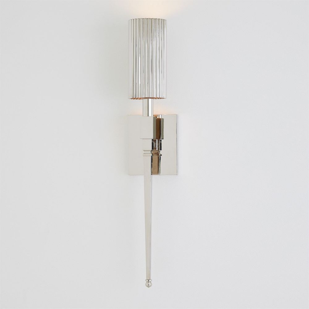 Wall Lighting Fluted Single Sconce-Nickel