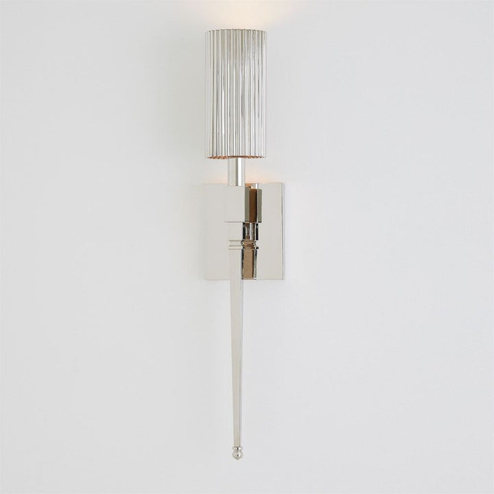 Wall Lighting Fluted Single Sconce-Nickel