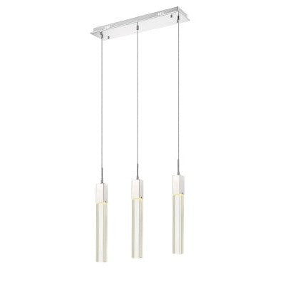 The Original Glacier Avenue Collection Chrome 3 Light Penant Fixture With Clear Crystal Silver 3