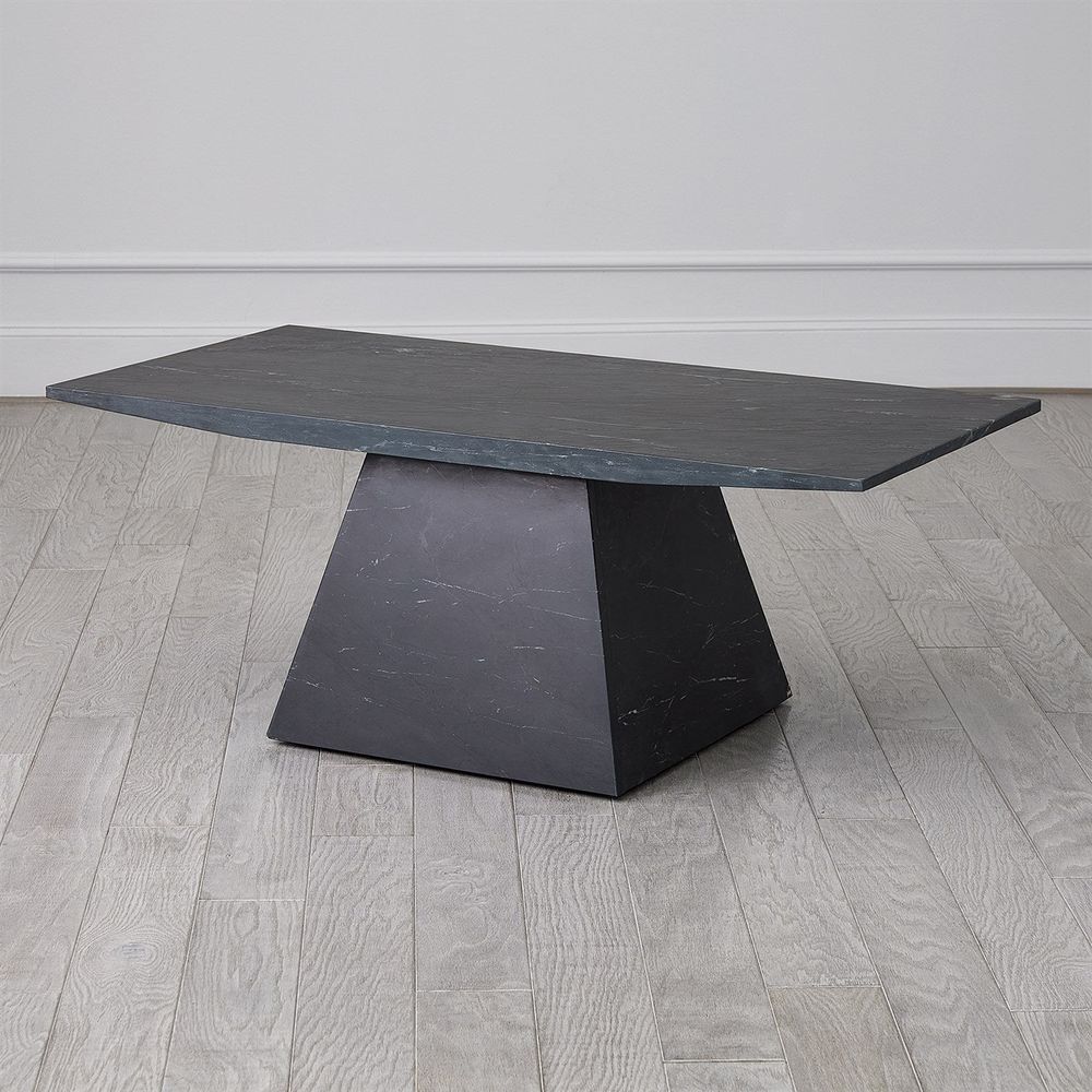 Coffee Tables Aero Cocktail Table-Black Leathered Marble