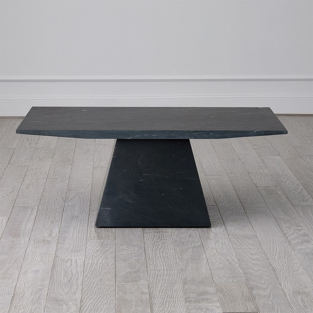 Aero Cocktail Table-Black Leathered Marble