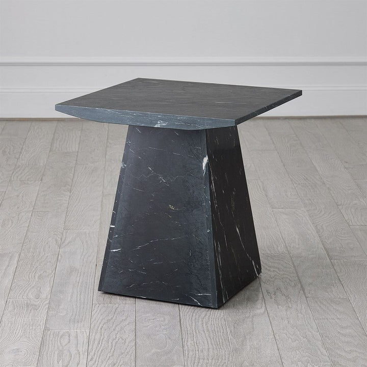 Side Tables Aero Side Table-Black Leathered Marble