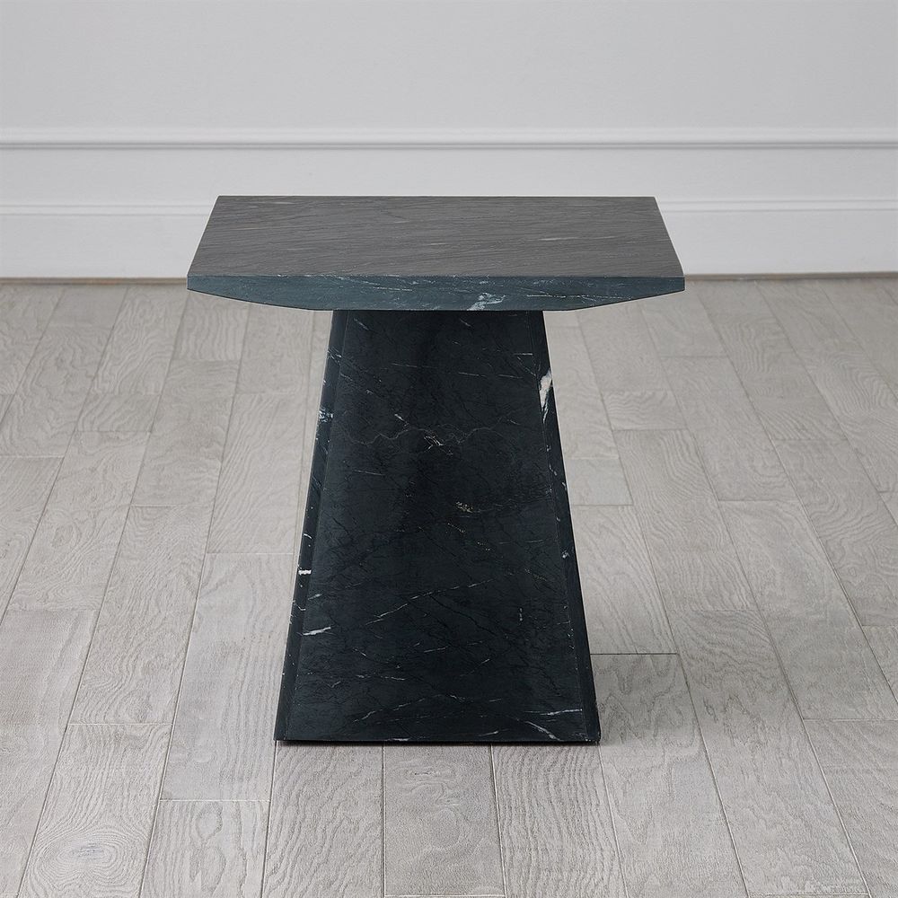 Side Tables Aero Side Table-Black Leathered Marble