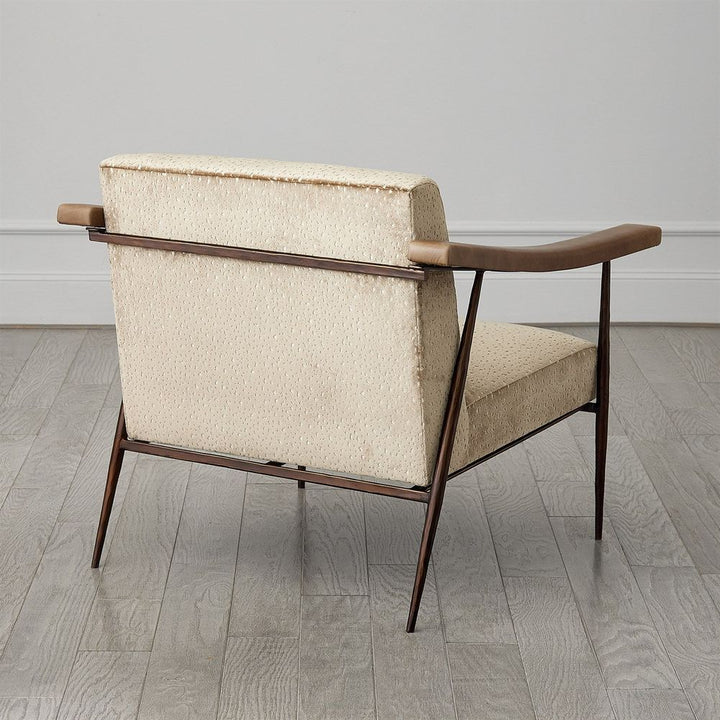L Brooks Fabric/Leather Chair-Bronze