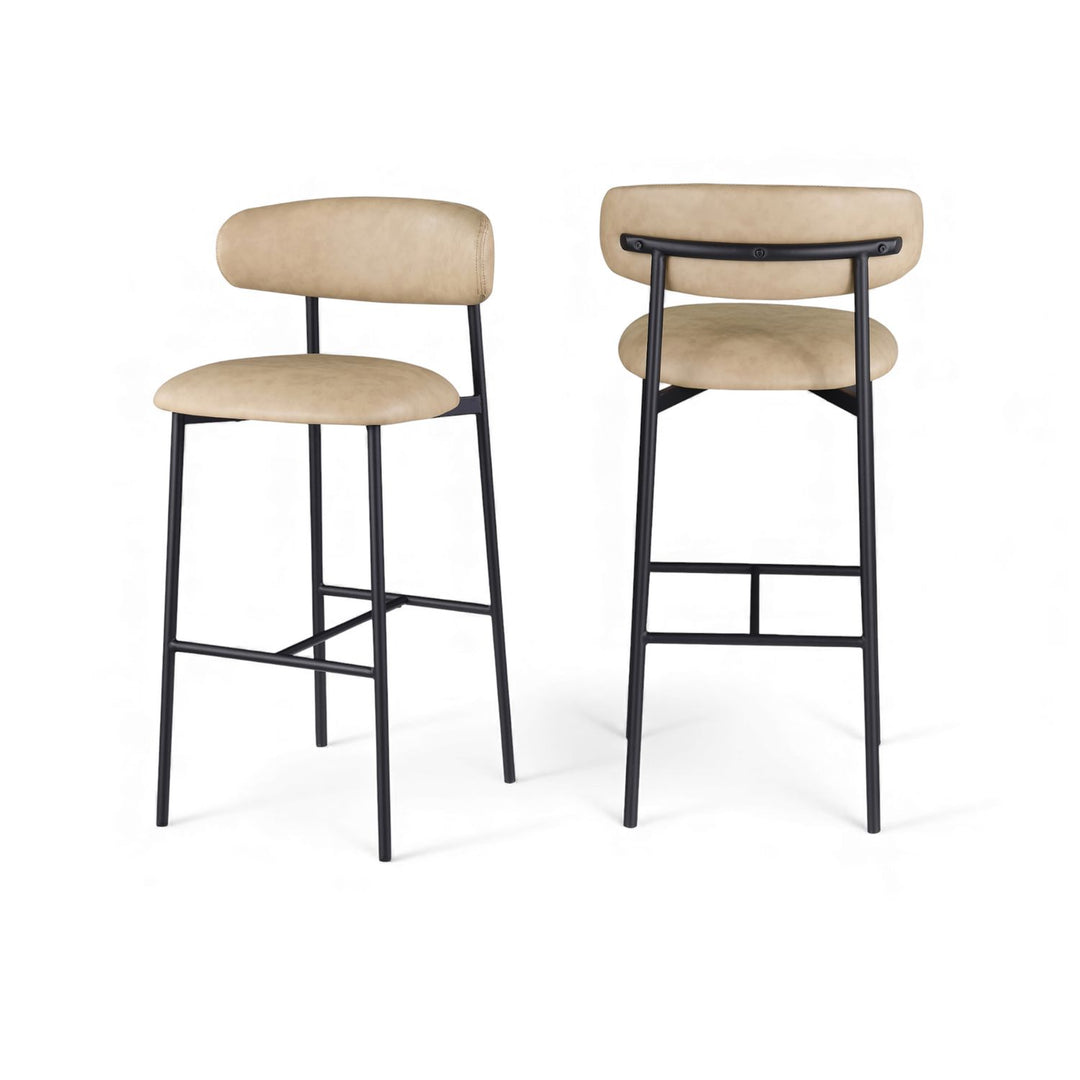 Lupita Tan Vegan Leather Upholstered Bar Stool