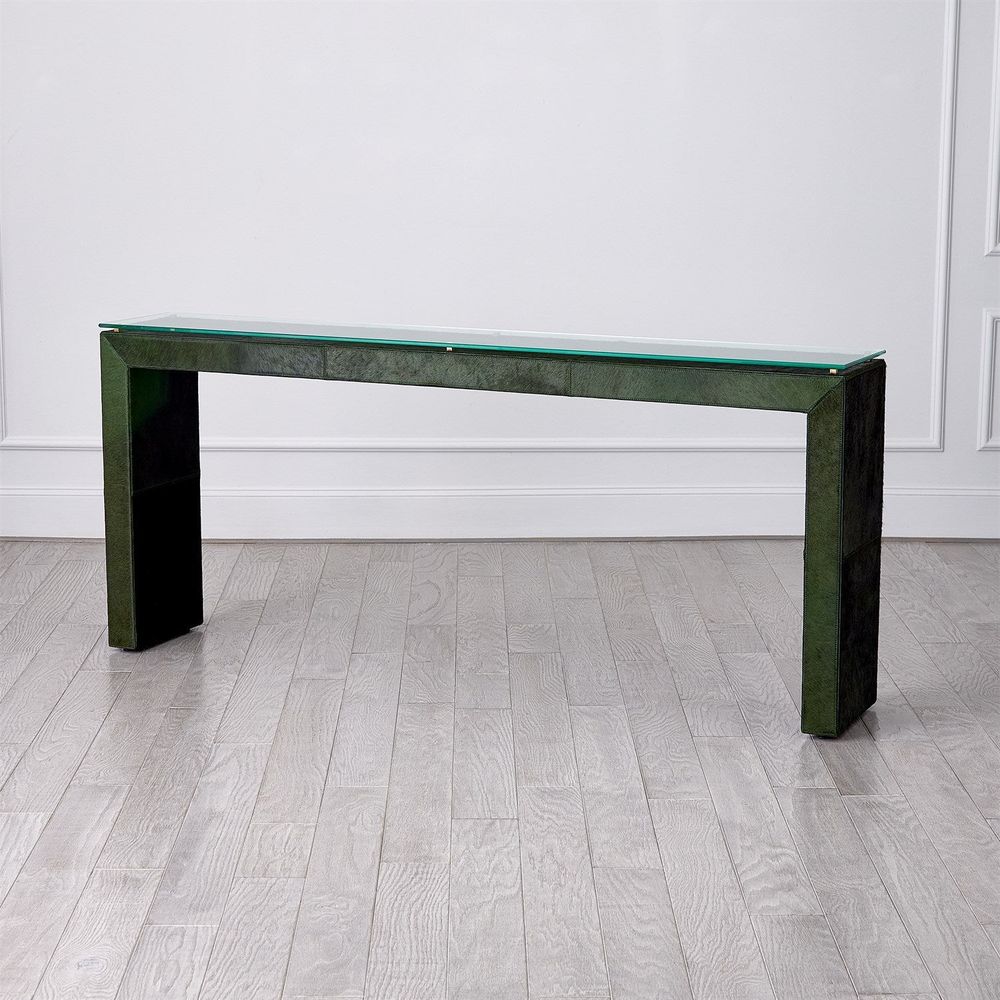 Console Tables Posh Console-Hair-On-Hide Green