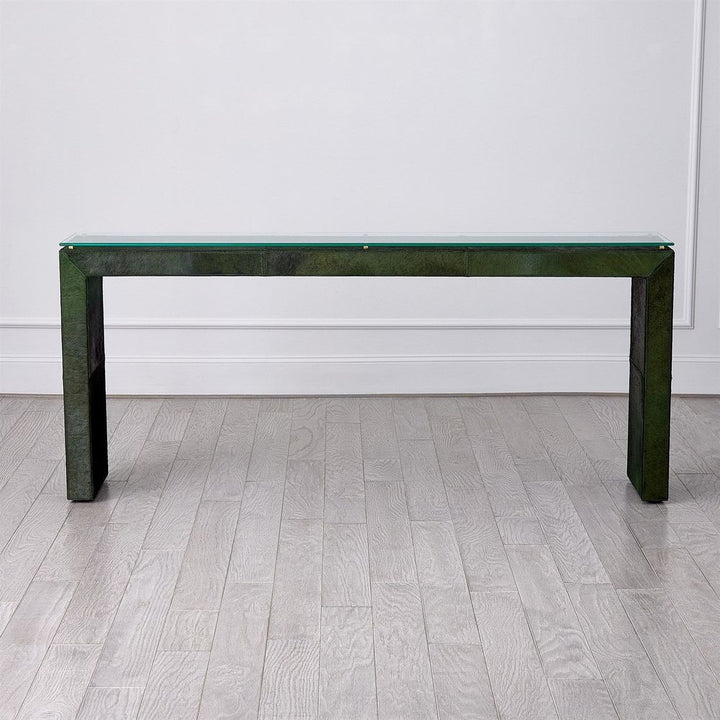Console Tables Posh Console-Hair-On-Hide Green