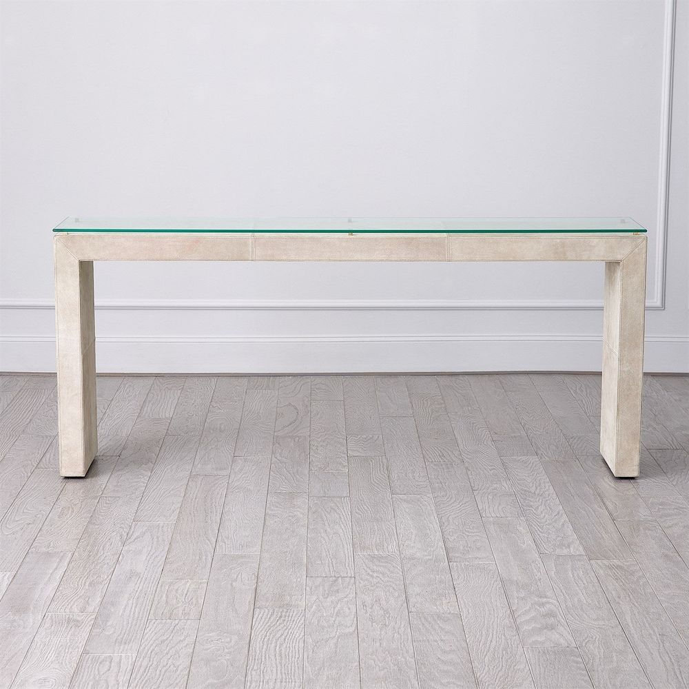 Console Tables Posh Console-Parchment Suede