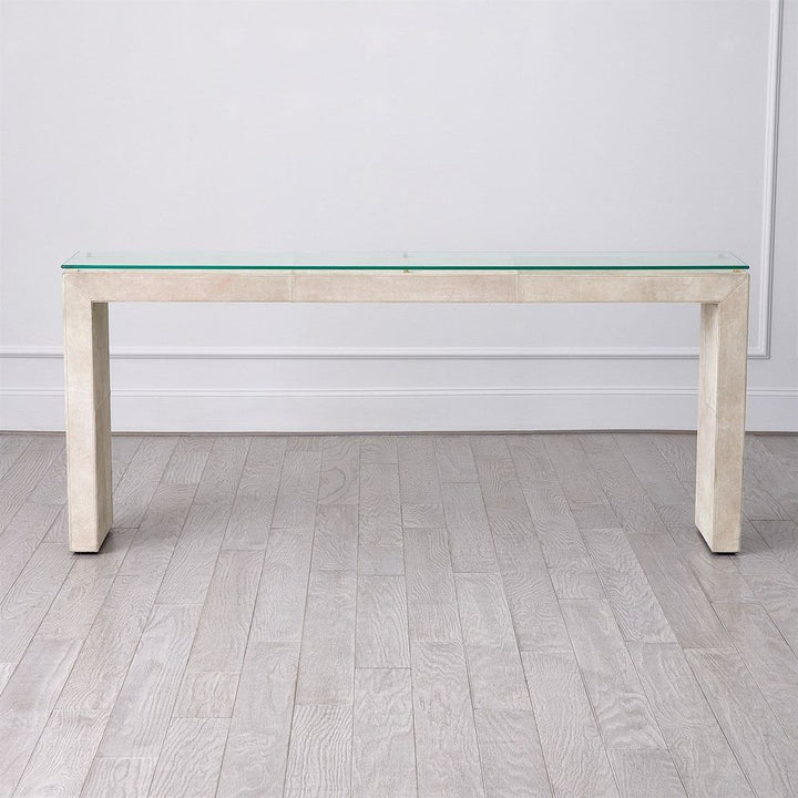 Console Tables Posh Console-Parchment Suede