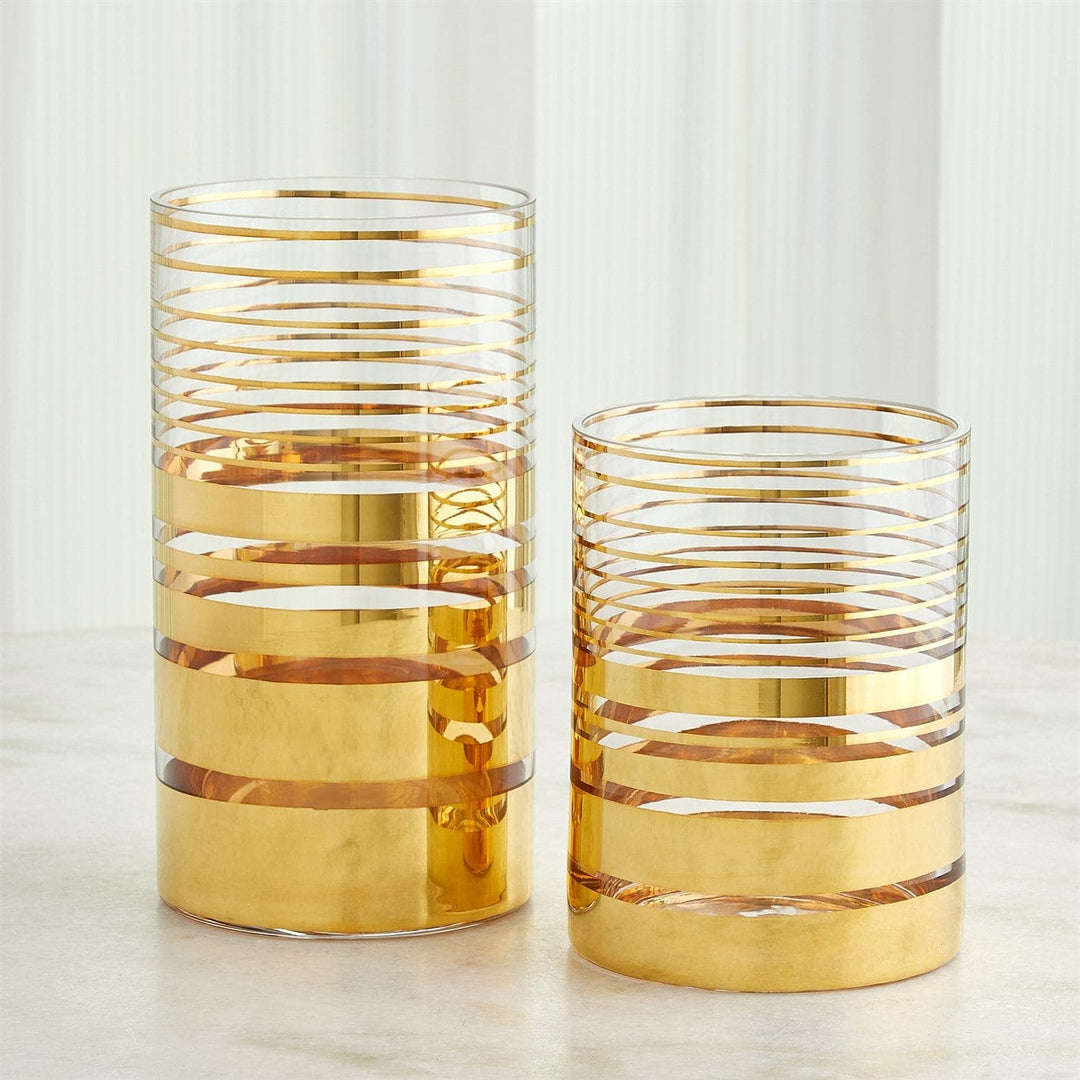 Shimmering Striped Vase/Hurricane-Gold