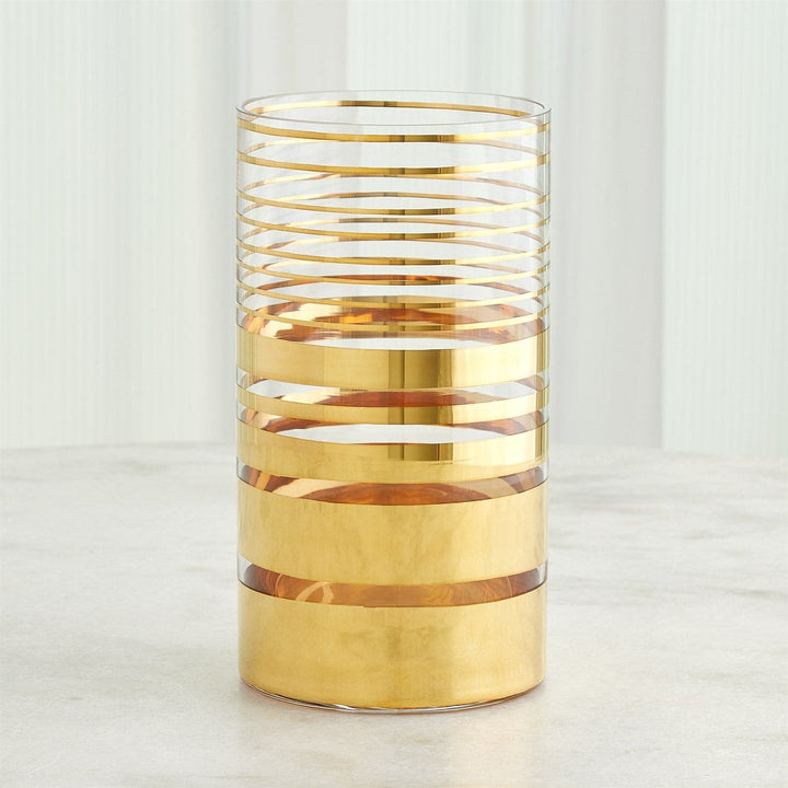 Shimmering Striped Vase/Hurricane-Gold