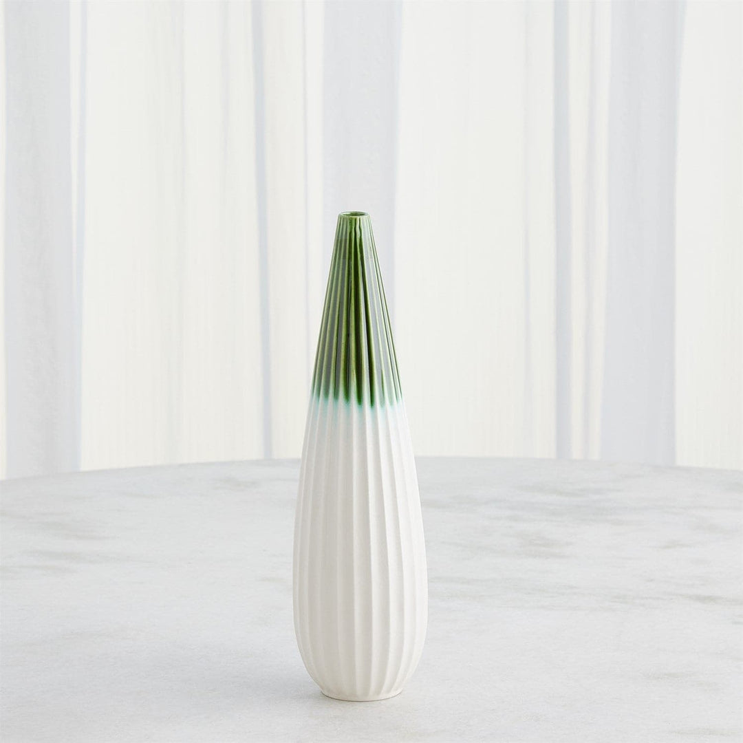 Furrow Taper Vase-Global Views-GVSA-1.10941-VasesSm-Deep Green-3-France and Son