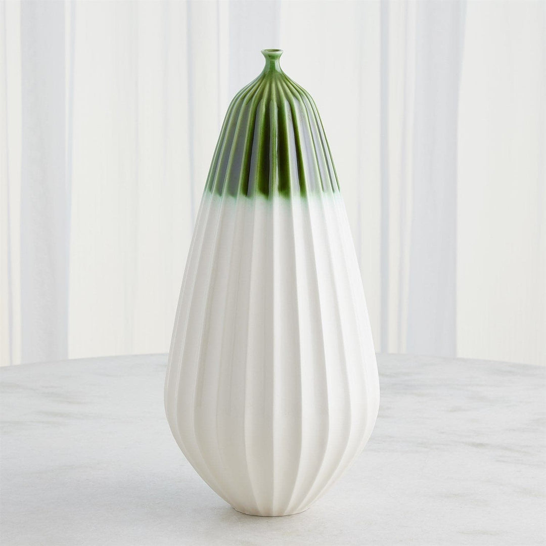 Furrow Vase-Global Views-GVSA-1.10942-VasesLg-Emerald-2-France and Son