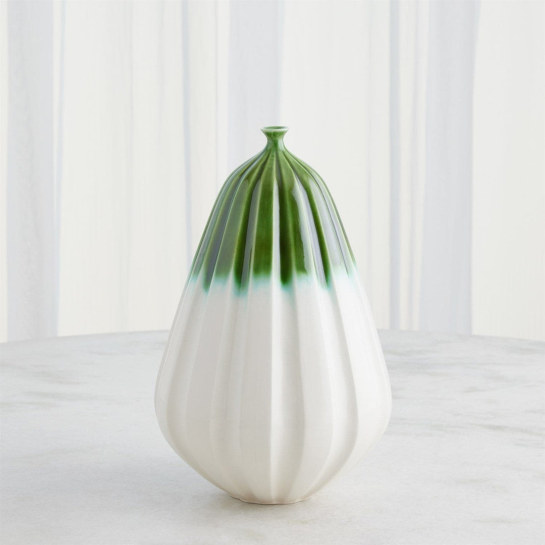 Furrow Vase-Global Views-GVSA-1.10943-VasesSm-Emerald-3-France and Son