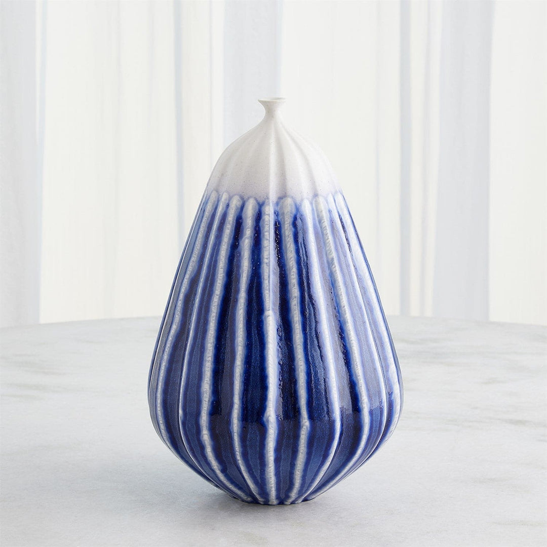 Furrow Vase-Global Views-GVSA-1.10957-VasesSm-Cobalt-7-France and Son