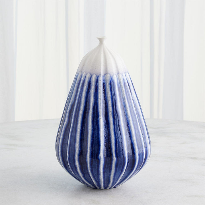 Furrow Vase-Global Views-GVSA-1.10957-VasesSm-Cobalt-7-France and Son