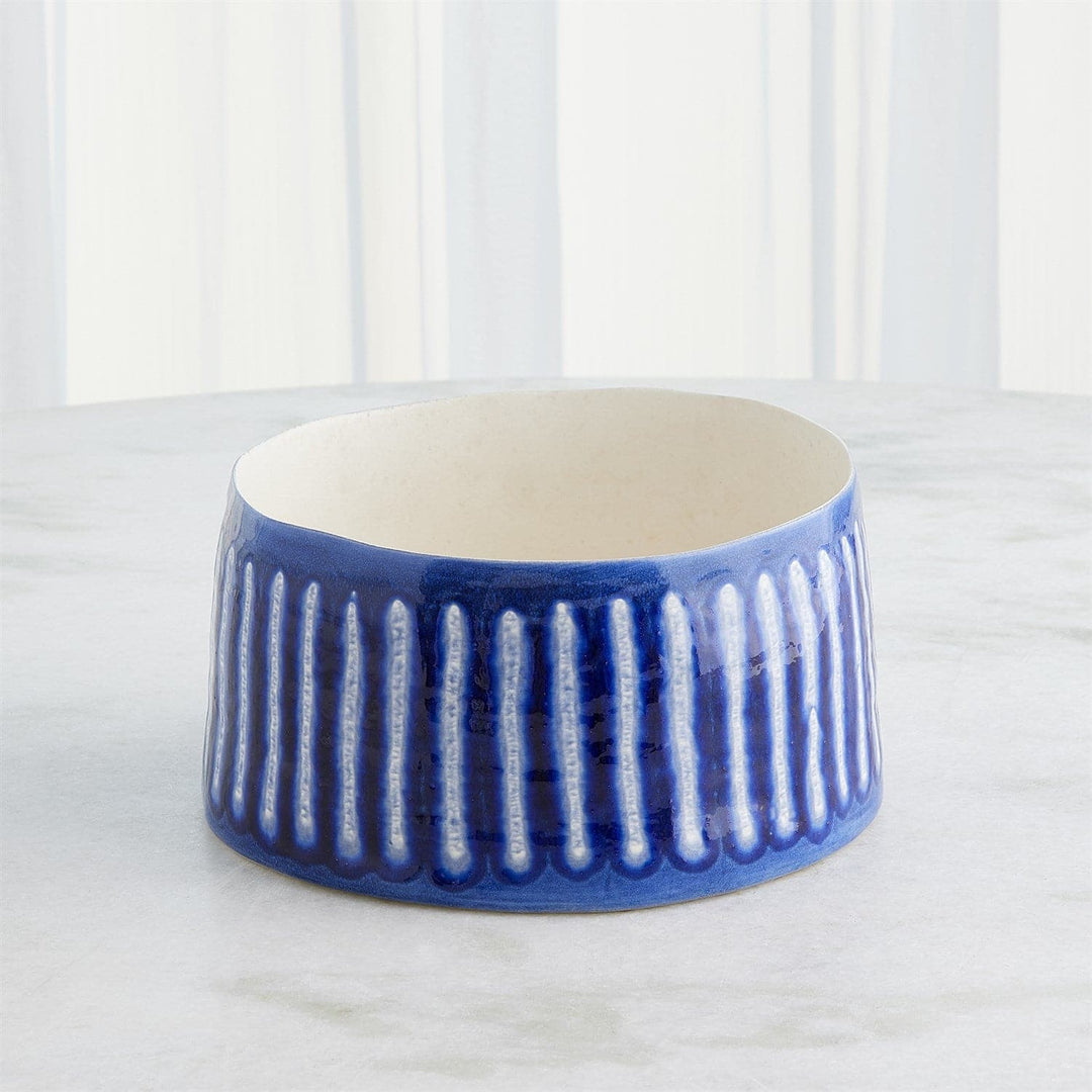 Striped Organic Pot - Cobalt