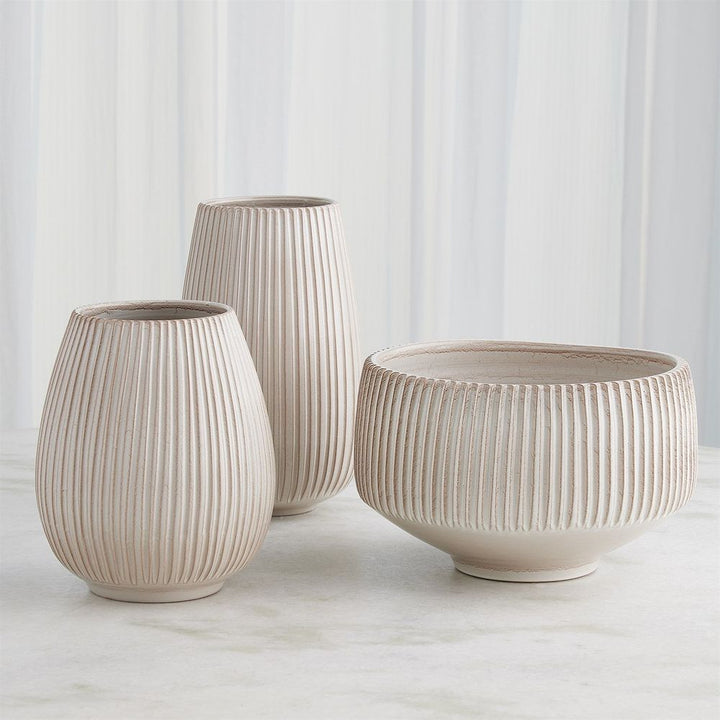 Vertical Ribbed Vase-Lg