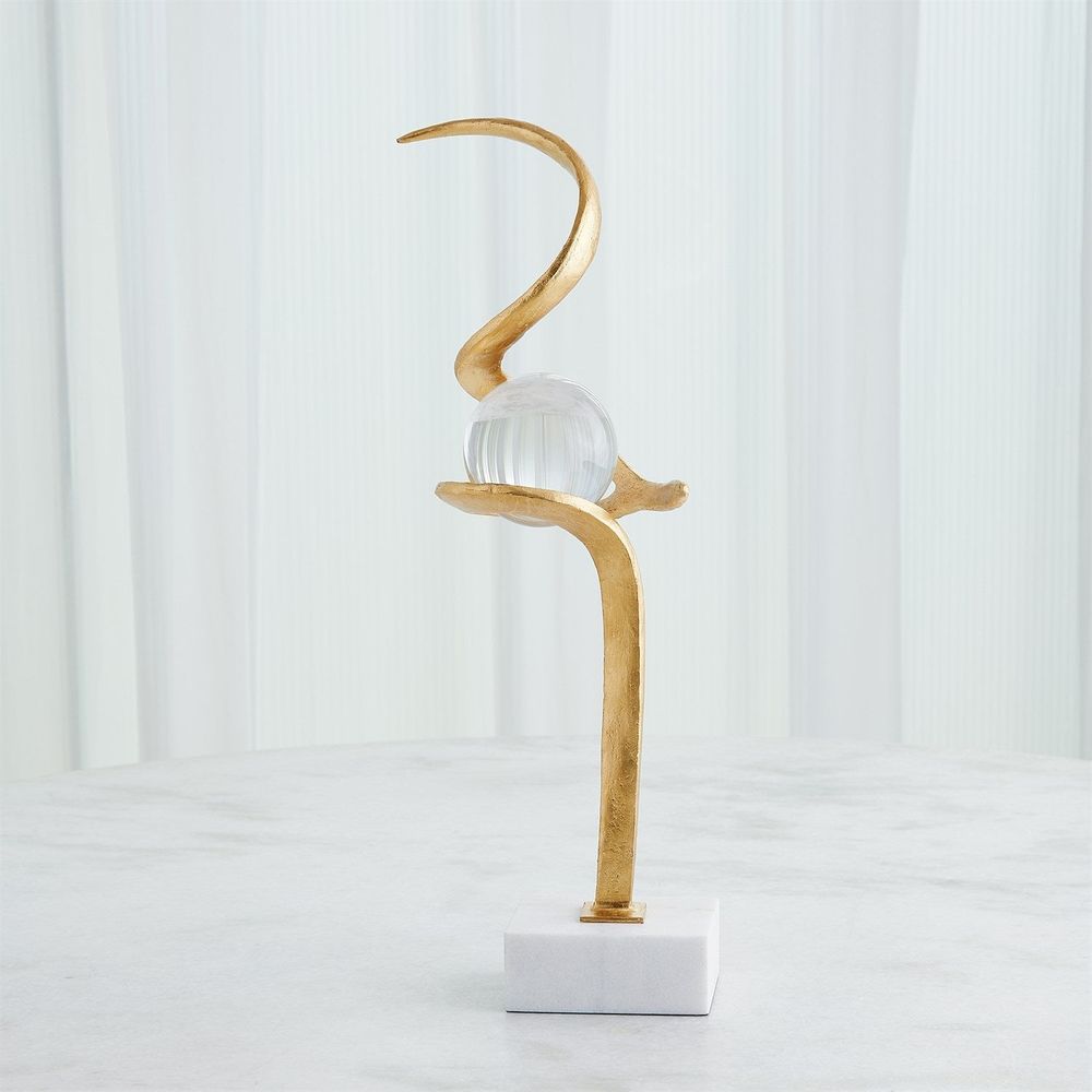 Decorative Objects Captured Sphere Sculpture-Silver Leaf