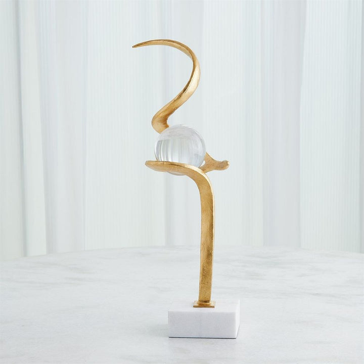 Decorative Objects Captured Sphere Sculpture-Silver Leaf