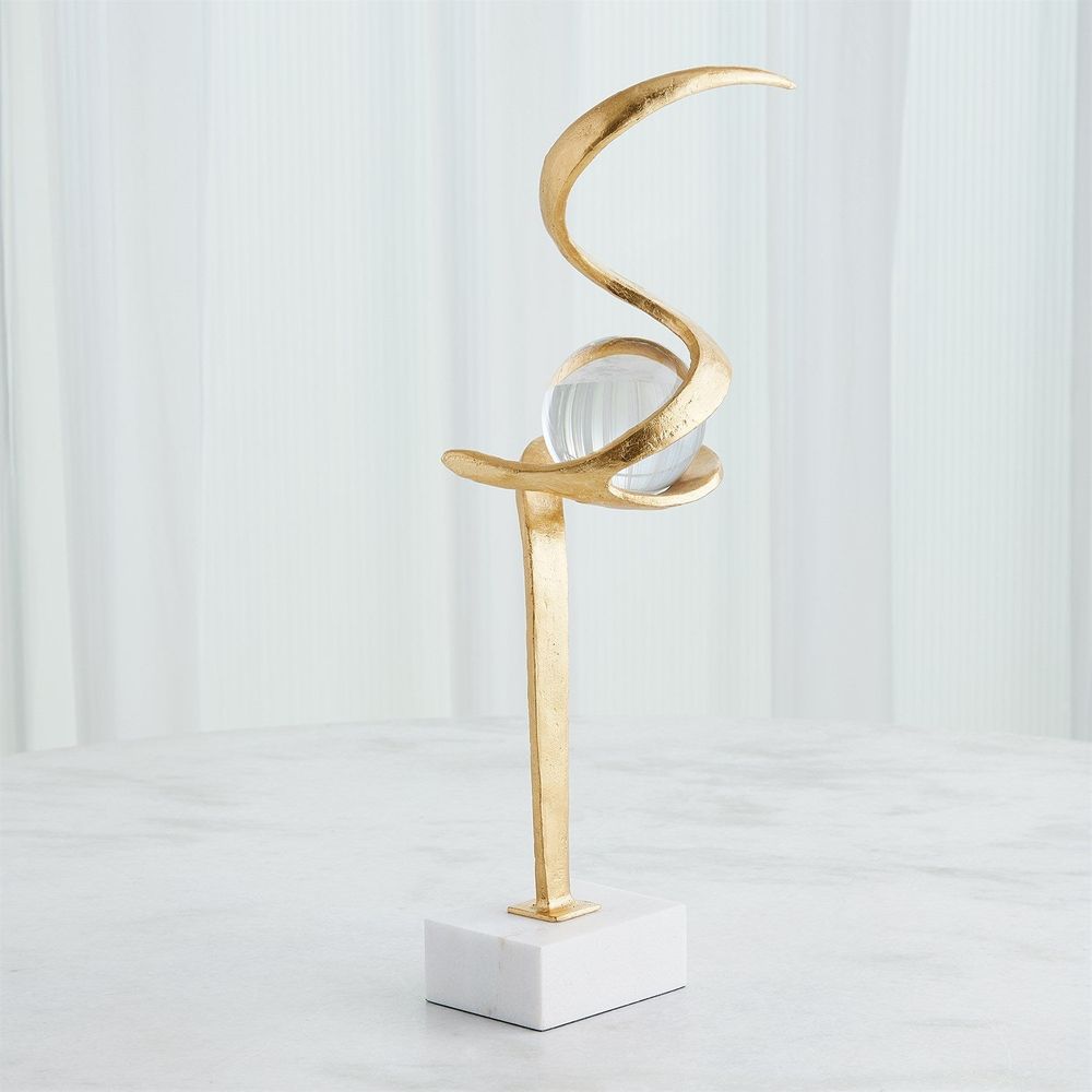 Decorative Objects Captured Sphere Sculpture-Gold Leaf