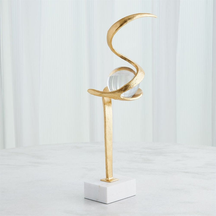 Decorative Objects Captured Sphere Sculpture-Gold Leaf