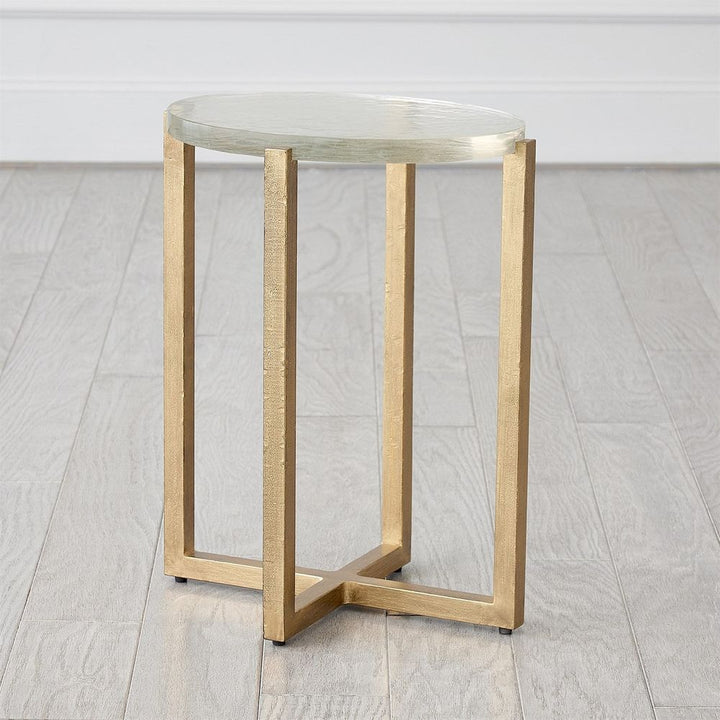Side Tables Ice Block Table-Oval-Antique Gold