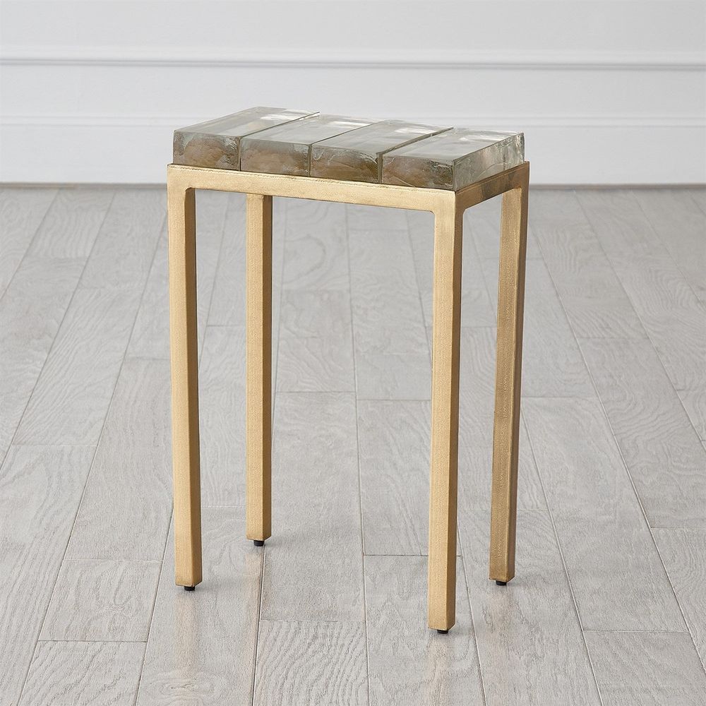 Ice Block Table-Quad-Antique Gold